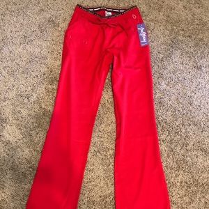 red XS scrub pant